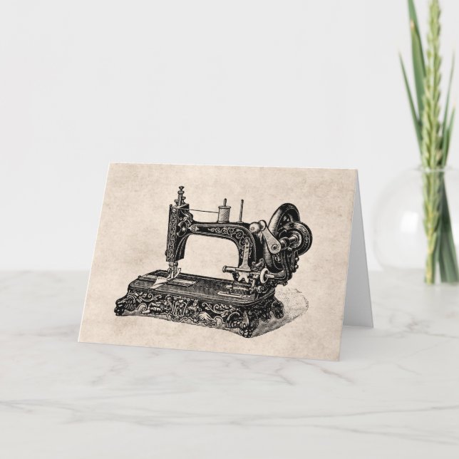 Vintage 1800s Sewing Machine Illustration Card (Front)