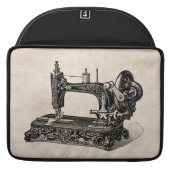 Vintage 1800s Sewing Machine Illustration Sleeve For MacBooks (Back Open)