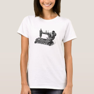 Vintage 1800s Sewing Machine Illustration T-Shirt