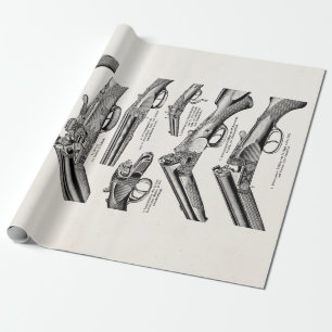Vintage 1800s Shotgun Antique Shot Guns Old Rifles Wrapping Paper