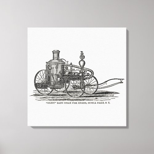 Vintage 1800s Steam Fire Engine Antique Fire Truck Canvas Print