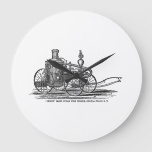 Vintage 1800s Steam Fire Engine Antique Fire Truck Large Clock