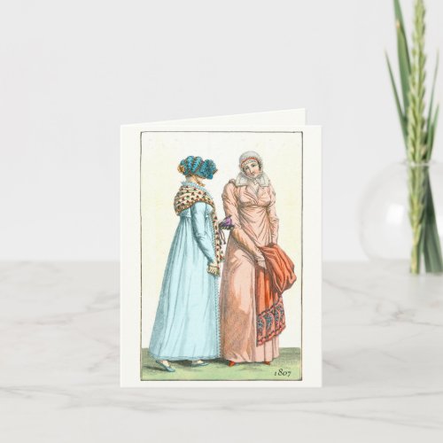 Vintage 1807 Womens Fashion Blank Note Card