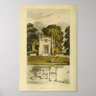 Vintage 1818 House Design Cottage Layout Print