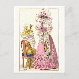 Vintage 1826 Fashion Art - Two Well-dressed Ladies Postcard