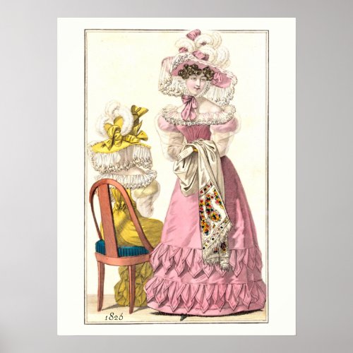 Vintage 1826 Fashion Art _ Two Well_dressed Ladies Poster