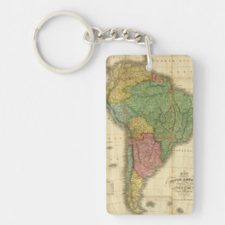 Vintage 1826 South America Map by Anthony Finley Keychain