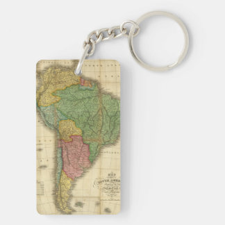 Vintage 1826 South America Map by Anthony Finley Keychain