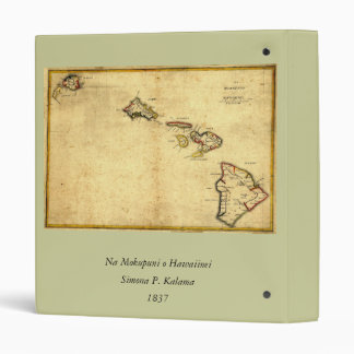Vintage 1837 Hawaii Map - Hawaiian Islands Binder