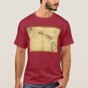 Vintage 1837 Hawaii Map - Hawaiian Islands T-Shirt