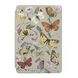 Vintage 1842 Butterfly Moth Botanical Floral Art iPad Mini Cover