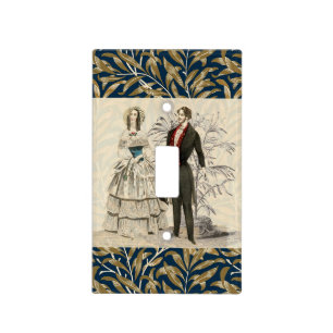 Vintage 1844 Victorian Wedding Illustration  Light Switch Cover
