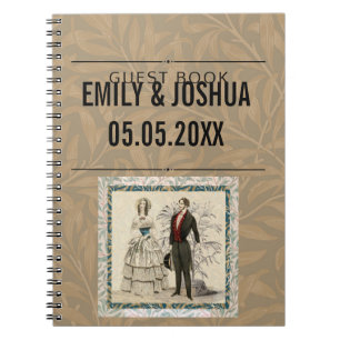 Vintage 1844 Victorian Wedding Illustration  Notebook