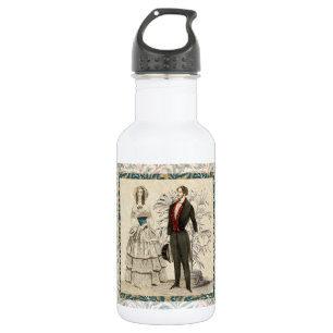 Vintage 1844 Victorian Wedding Illustration Stainless Steel Water Bottle