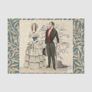Vintage 1844 Victorian Wedding Illustration Tissue Paper