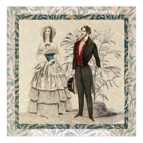 Vintage 1844 Victorian Wedding marriage Artwork Acrylic Print