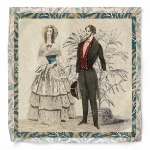 Vintage 1844 Victorian Wedding marriage Artwork Bandana