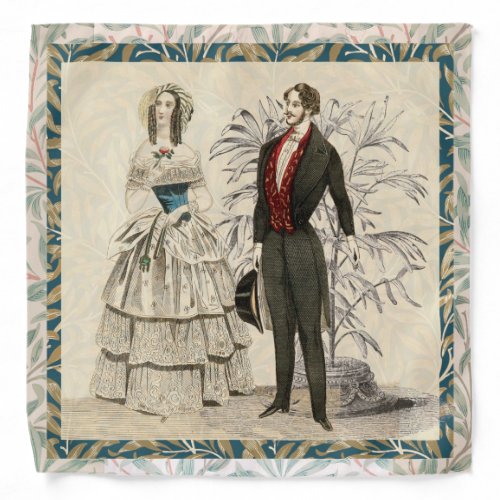 Vintage 1844 Victorian Wedding marriage Artwork Bandana
