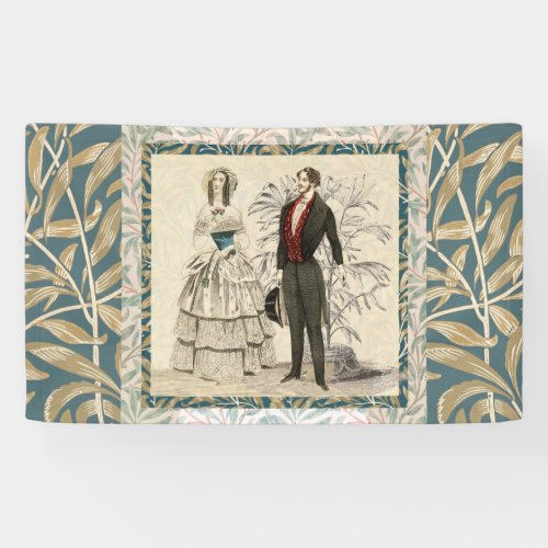 Vintage 1844 Victorian Wedding marriage Artwork Banner