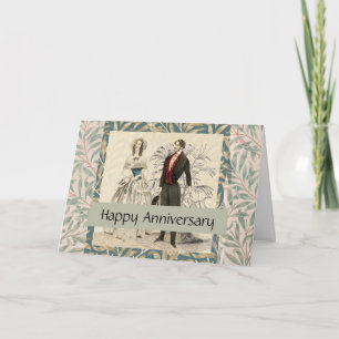 Vintage 1844 Victorian Wedding marriage Artwork Card