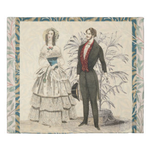 Vintage 1844 Victorian Wedding marriage Artwork Duvet Cover
