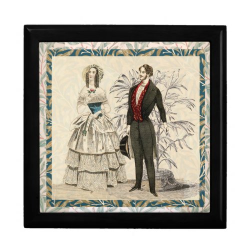 Vintage 1844 Victorian Wedding marriage Artwork Gift Box