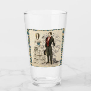 Vintage 1844 Victorian Wedding marriage Artwork Glass