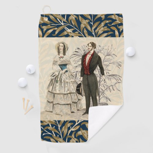 Vintage 1844 Victorian Wedding marriage Artwork Golf Towel