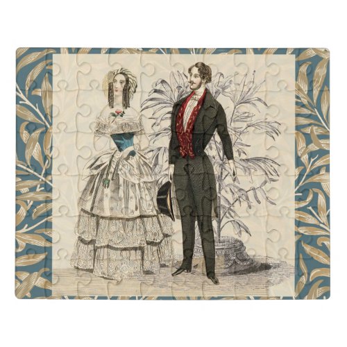 Vintage 1844 Victorian Wedding marriage Artwork Jigsaw Puzzle