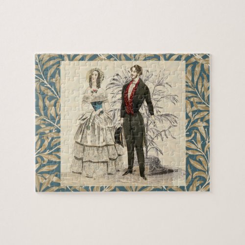 Vintage 1844 Victorian Wedding marriage Artwork Jigsaw Puzzle