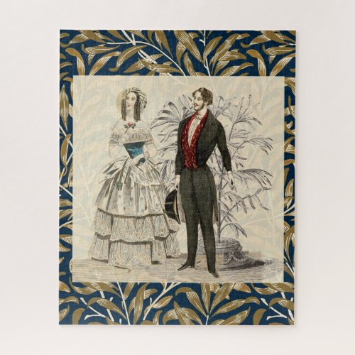 Vintage 1844 Victorian Wedding marriage Artwork Jigsaw Puzzle