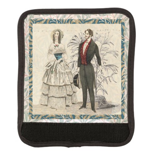 Vintage 1844 Victorian Wedding marriage Artwork Luggage Handle Wrap