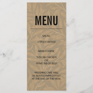 Vintage 1844 Victorian Wedding marriage Artwork Menu