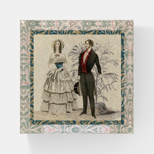 Vintage 1844 Victorian Wedding marriage Artwork Paperweight