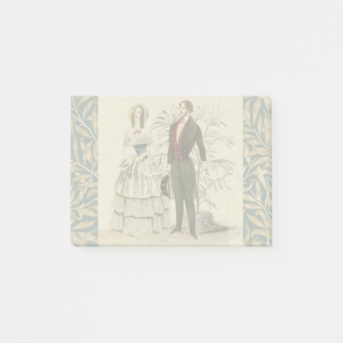 Vintage 1844 Victorian Wedding marriage Artwork Post_it Notes