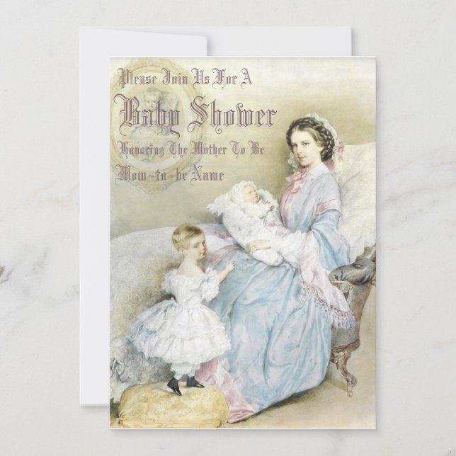 Vintage 1858 Victorian Era Baby Shower Template (Front)