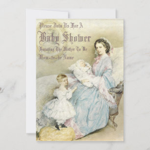 Vintage 1858 Victorian Era Baby Shower Template