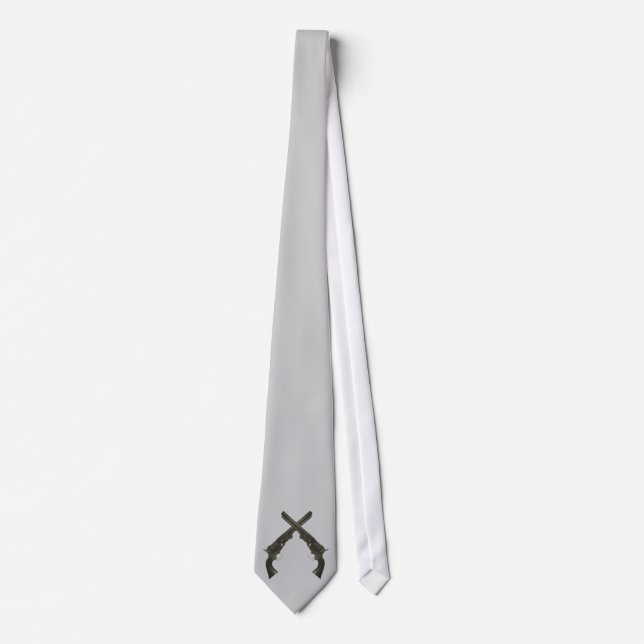 Vintage 1860s Model Colt Firearm Revolver Mens Tie (Front)