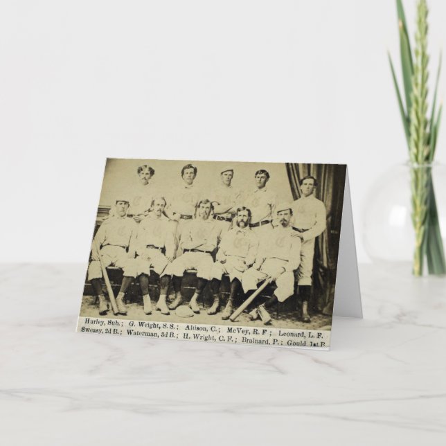 Vintage 1869 Cincinnati Red Stockings Birthday Card (Front)