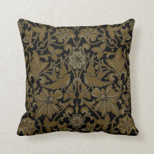 Vintage 1873 Birds And Flowers "Chandos" pattern Throw Pillow