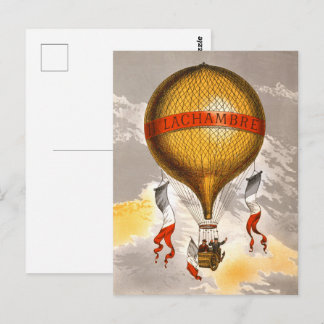 Vintage 1880 Lachambre Hot Air Balloon Art Postcard