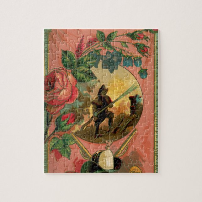 Vintage 1880's Fireman Firefighter Artwork Jigsaw Puzzle (Vertical)
