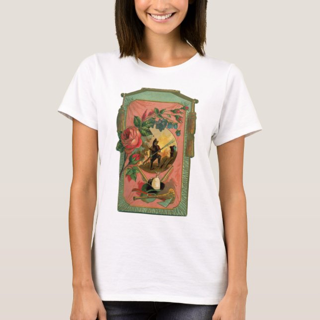 Vintage 1880's Fireman Firefighter Artwork T-Shirt (Front)
