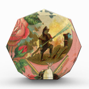 Vintage 1880's Fireman Firefighter Cover Acrylic Award