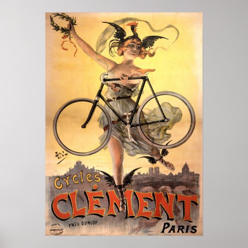 Vintage 1883 Art Nouveau Bicycle Poster