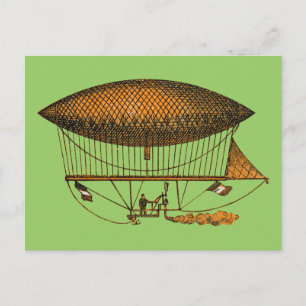 Vintage 1883 Traveling Zeppelin Postcard