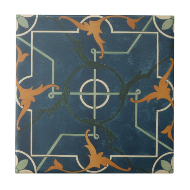 Vintage 1884 Ornamental Ceramic Art Customize Tile (Front)