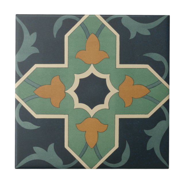 Vintage 1884 Ornamental Ceramic Art Customize Tile (Front)