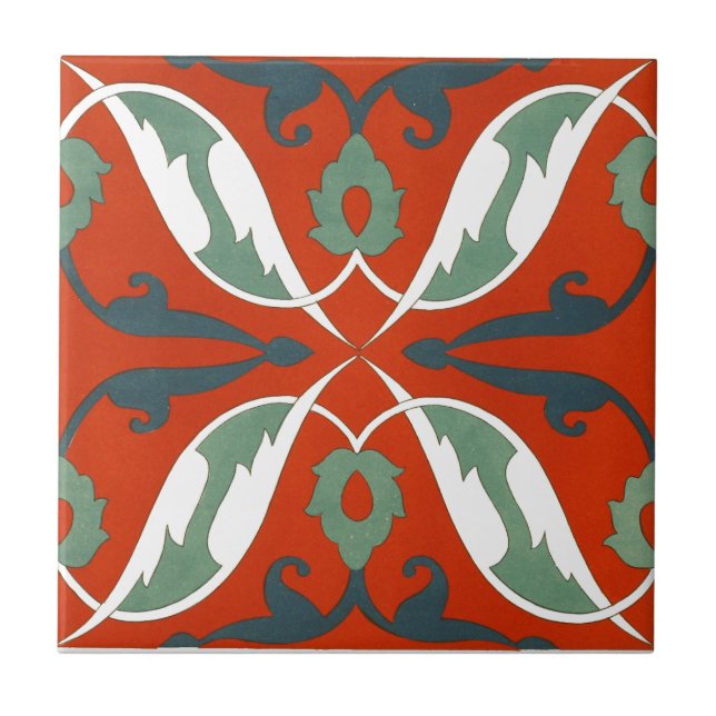 Vintage 1884 Ornamental Ceramic Art Customize Tile (Front)