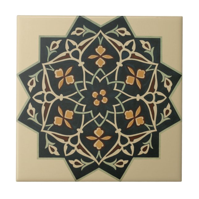 Vintage 1884 Ornamental Ceramic Art Customize Tile (Front)